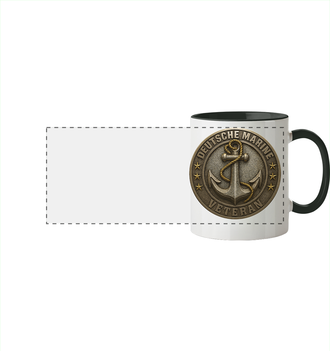 Deutsche Marine Veteran  - Metalleffekt  - Panorama Tasse zweifarbig