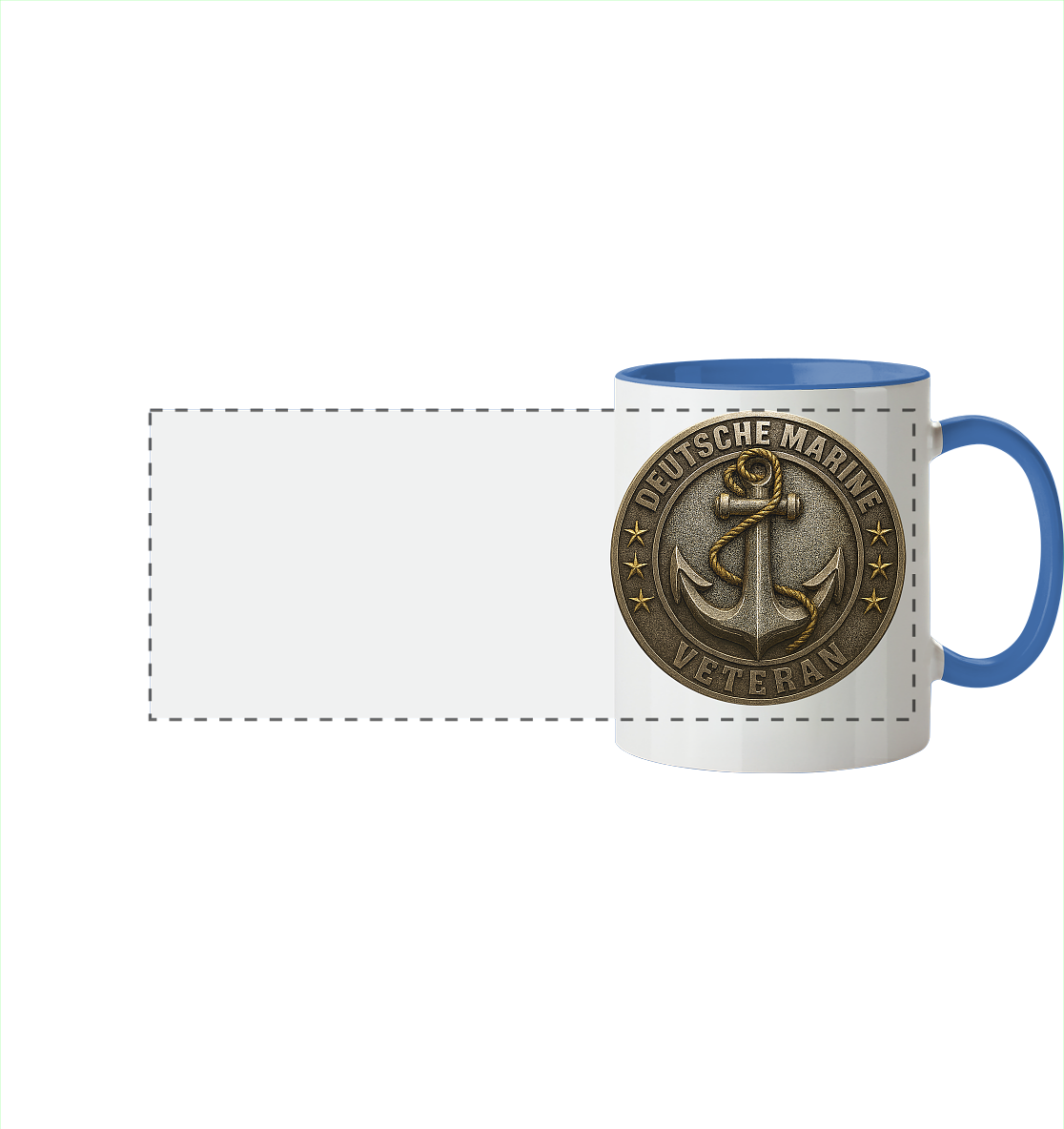 Deutsche Marine Veteran  - Metalleffekt  - Panorama Tasse zweifarbig