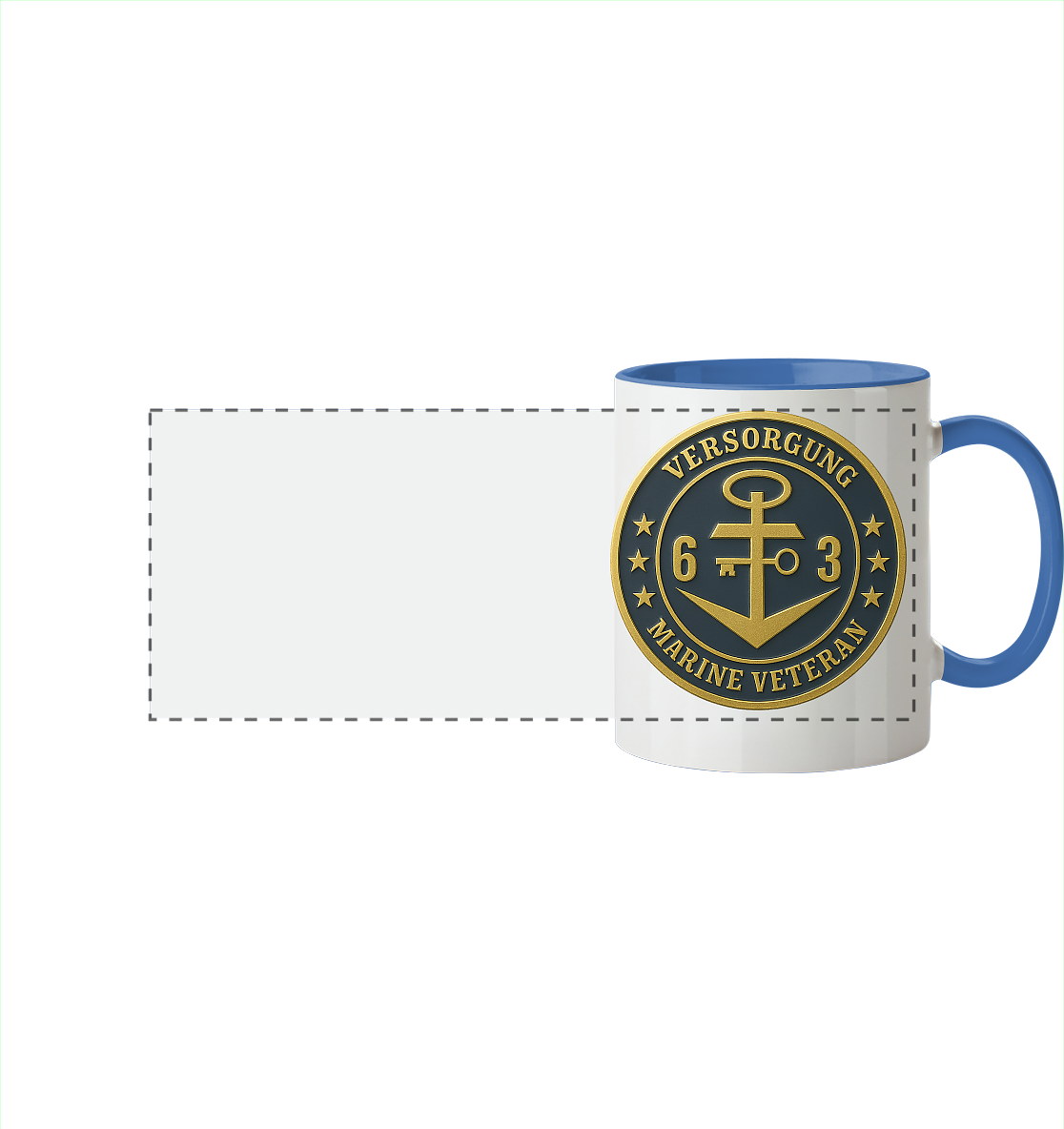 Marine Veteran 63er VERSORGUNG - Metalleffekt - Panorama Tasse zweifarbig