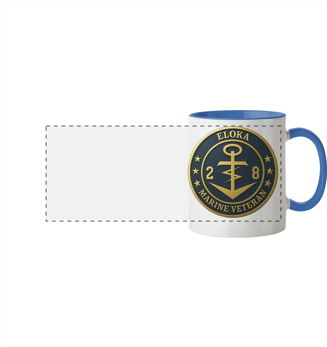 Marine Veteran 28er ELOKA - Metalleffekt - Panorama Tasse zweifarbig