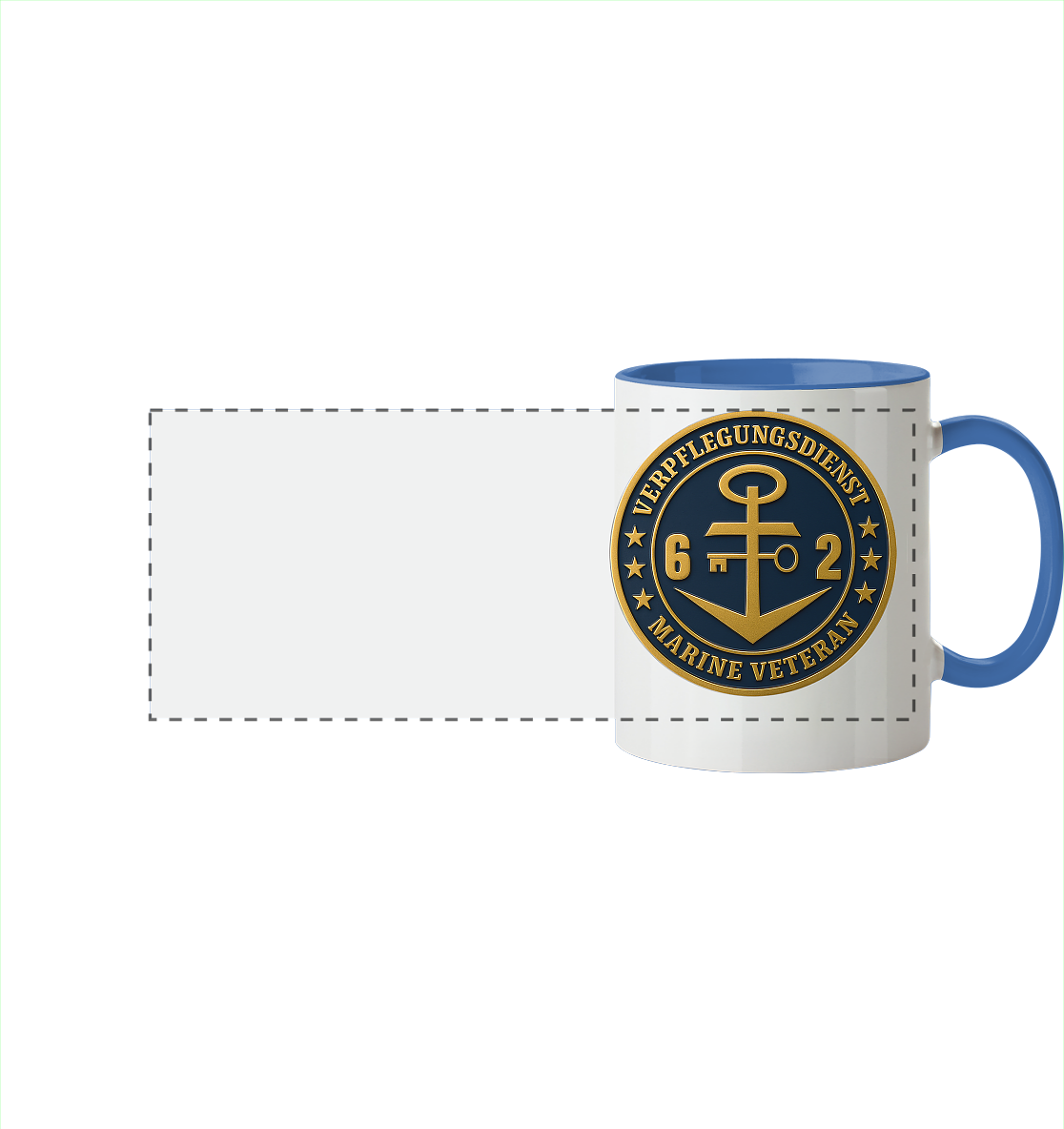 Marine Veteran 62er VERPFLEGUNGSDIENST - Metalleffekt  - Panorama Tasse zweifarbig
