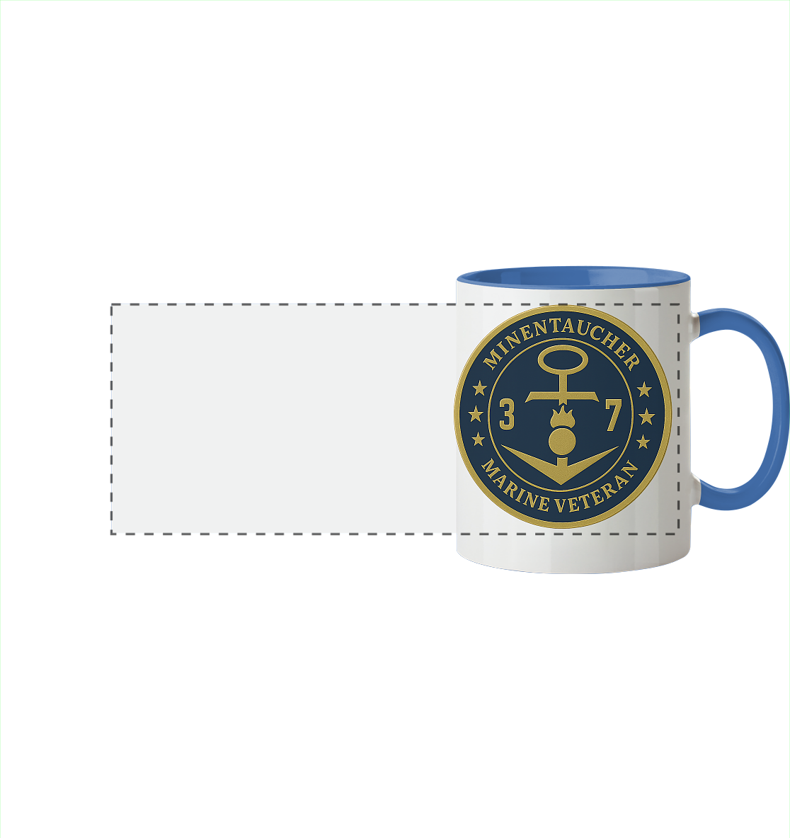 Marine Veteran 37er MINENTAUCHER - Metalleffekt - Panorama Tasse zweifarbig