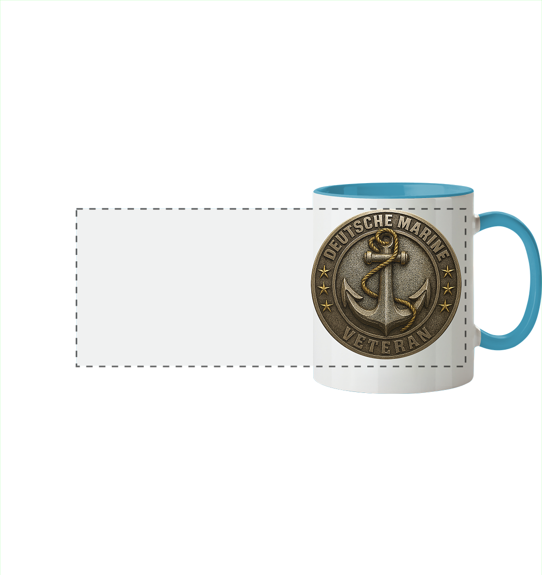 Deutsche Marine Veteran  - Metalleffekt  - Panorama Tasse zweifarbig