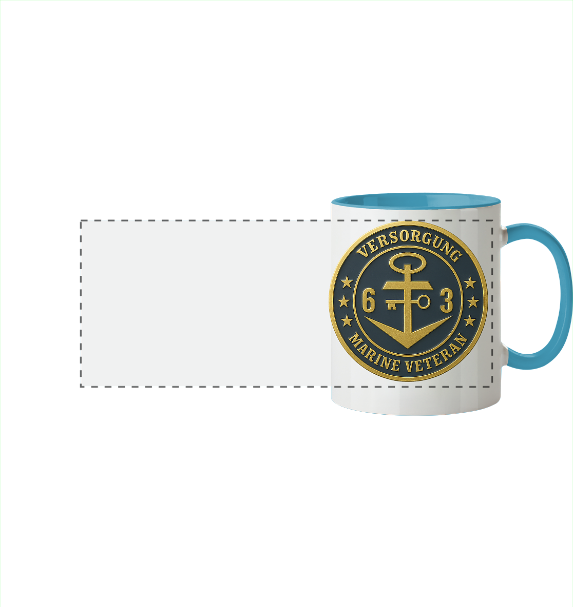 Marine Veteran 63er VERSORGUNG - Metalleffekt - Panorama Tasse zweifarbig