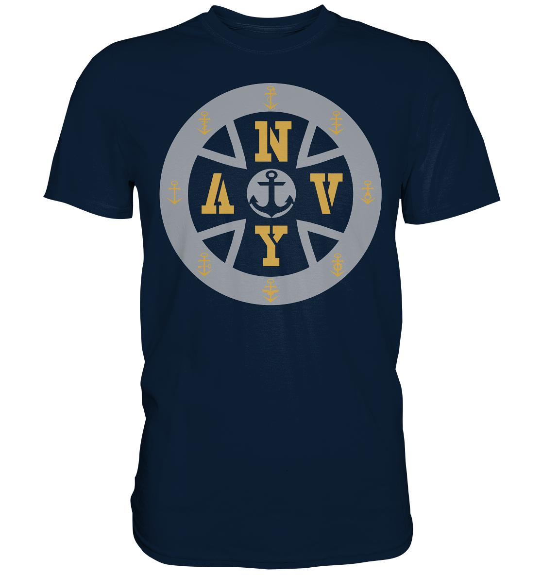 Logo Navy m. Verwendungsreihen - Premium Shirt