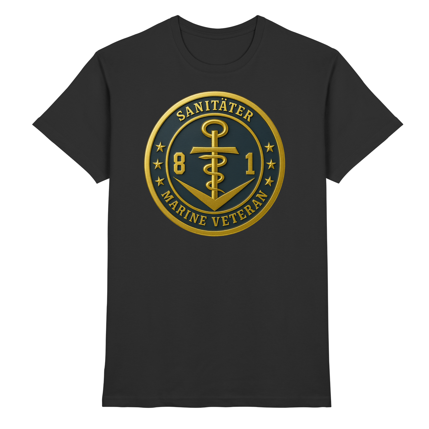 Marine Veteran 81er SANITÄTER - Metalleffekt - Premium Shirt