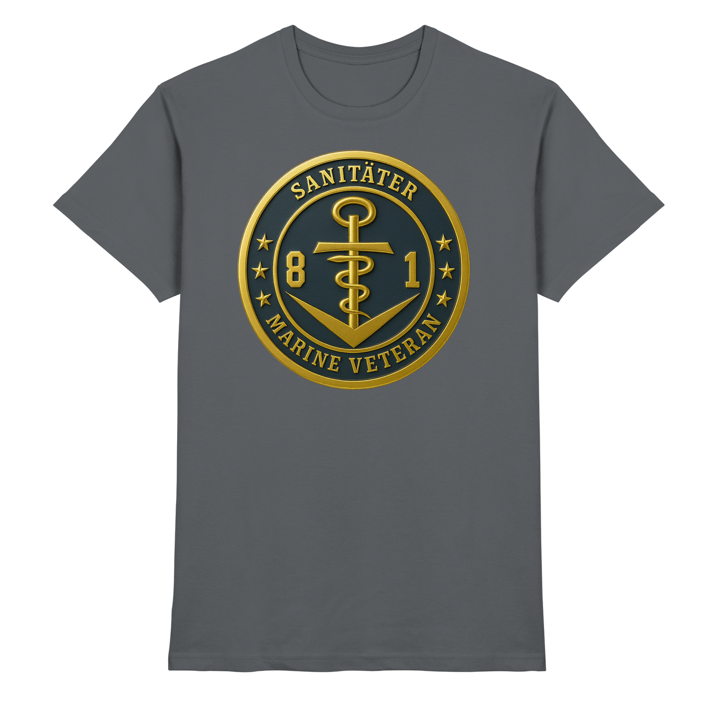 Marine Veteran 81er SANITÄTER - Metalleffekt - Premium Shirt
