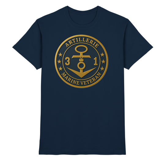 Marine Veteran 31er ARTILLERIE - Metalleffekt - Premium Shirt