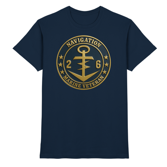 Marine Veteran 26er NAVIGATION - Metalleffekt - Premium Shirt