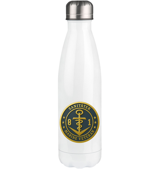 Marine Veteran 81er SANITÄTER - Metalleffekt - Thermoflasche 500ml