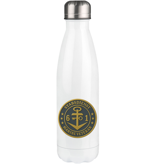 Marine Veteran 61er STABSDIENST - Metalleffekt - Thermoflasche 500ml