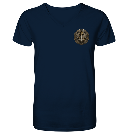 Logo BUNDESMARINE - Metalleffekt - V-Neck Shirt