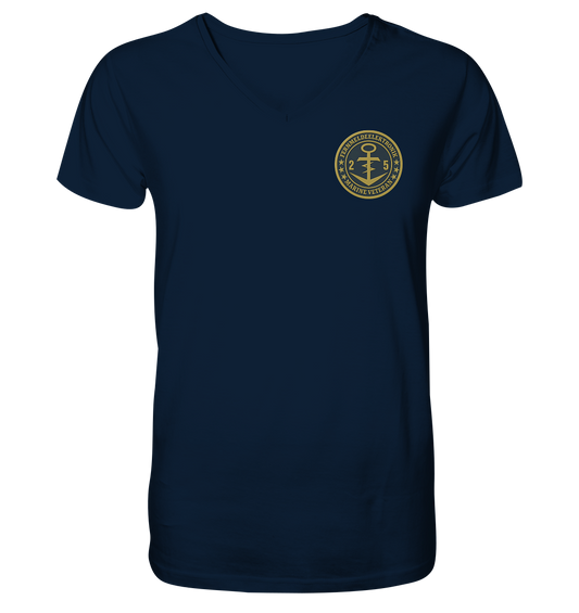 Marine Veteran 25er FERNMELDEELEKTRONIK- Metalleffekt - V-Neck Shirt