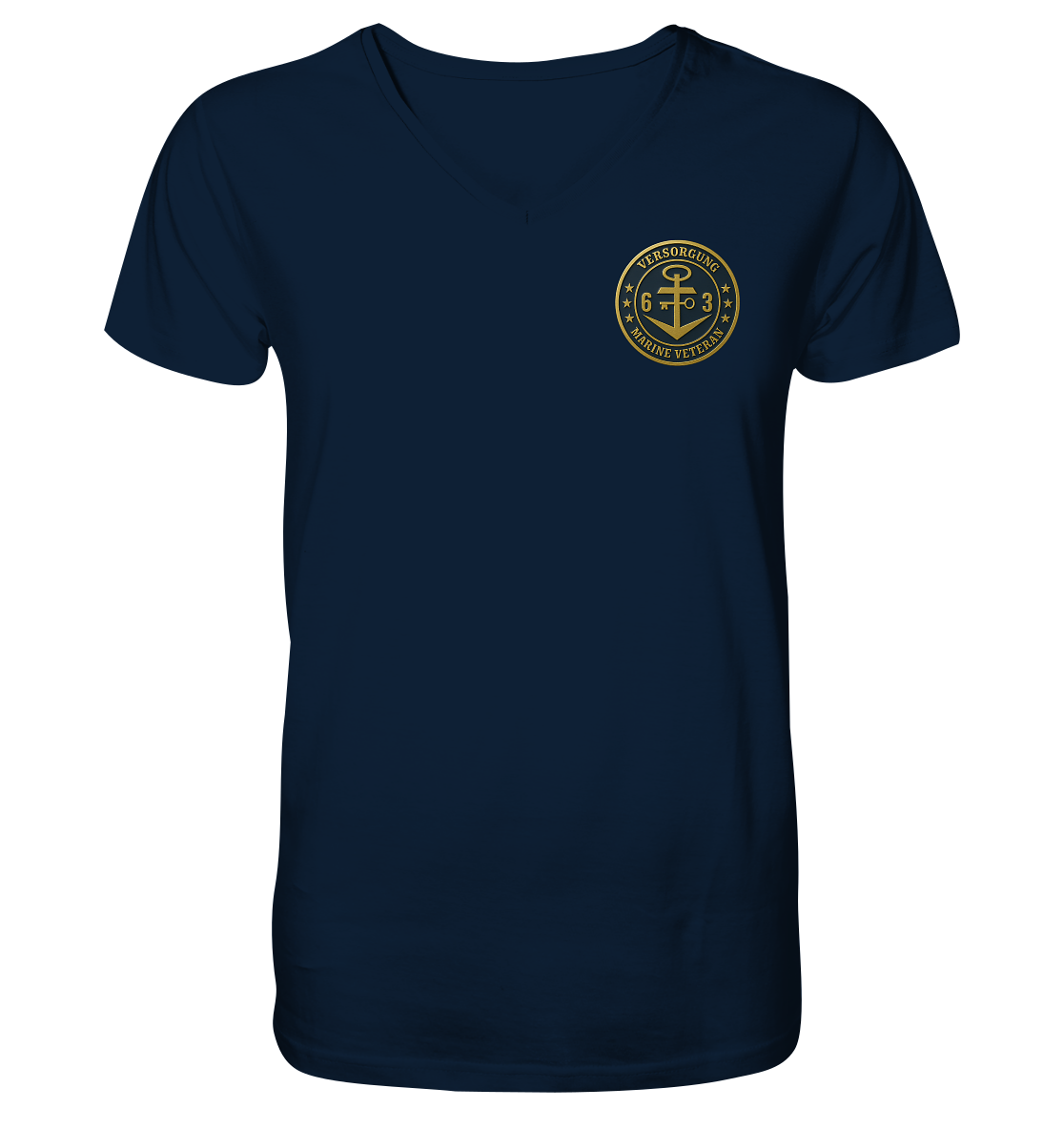 Marine Veteran 63er VERSORGUNG - Metalleffekt - V-Neck Shirt