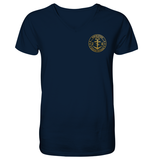 Marine Veteran 26er NAVIGATION - Metalleffekt  - V-Neck Shirt