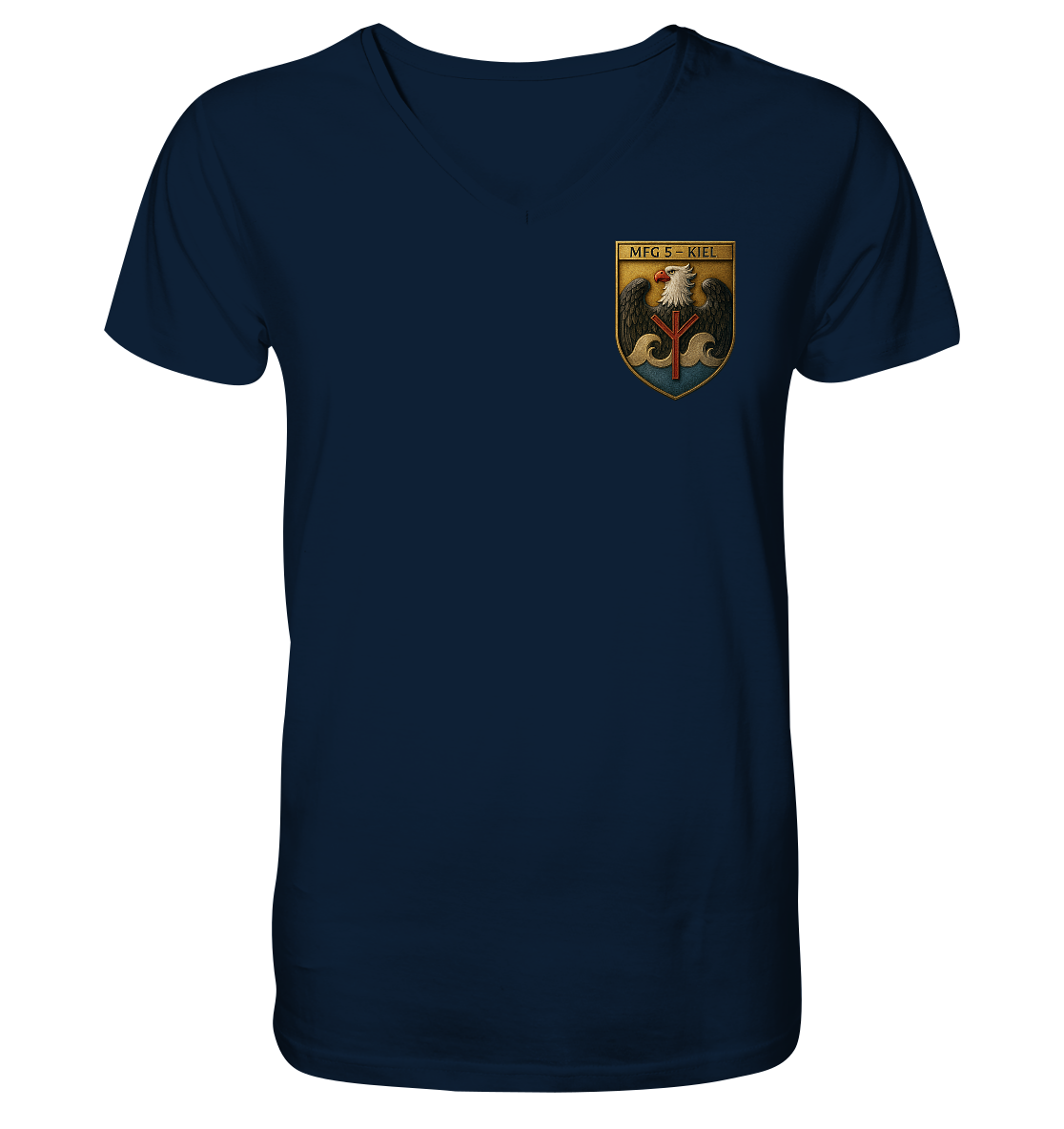 Wappen MFG5 - KIEL - Metalleffekt - V-Neck Shirt