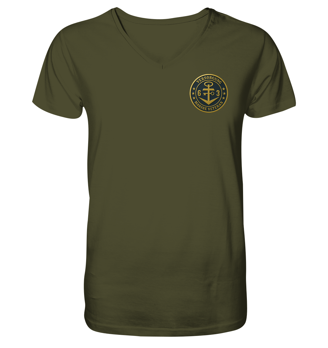 Marine Veteran 63er VERSORGUNG - Metalleffekt - V-Neck Shirt