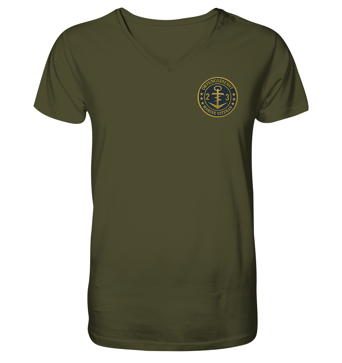 Marine Veteran 23er ORTUNG - Metalleffekt  - V-Neck Shirt