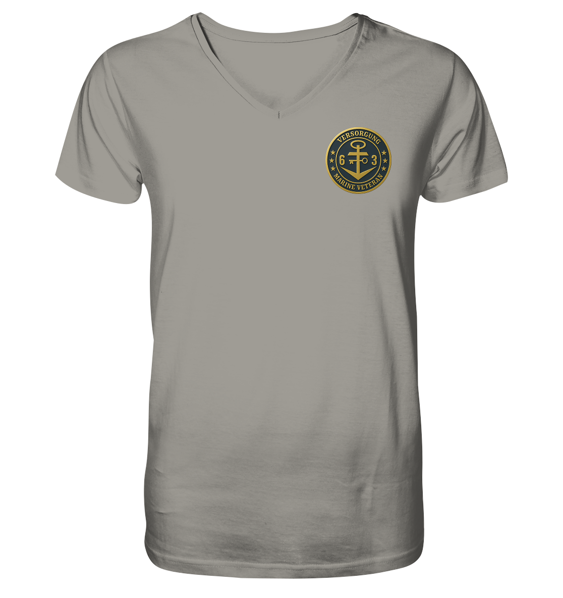 Marine Veteran 63er VERSORGUNG - Metalleffekt - V-Neck Shirt