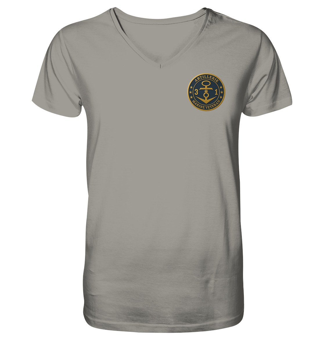 Marine Veteran 31er ARTILLERIE - Metalleffekt - V-Neck Shirt