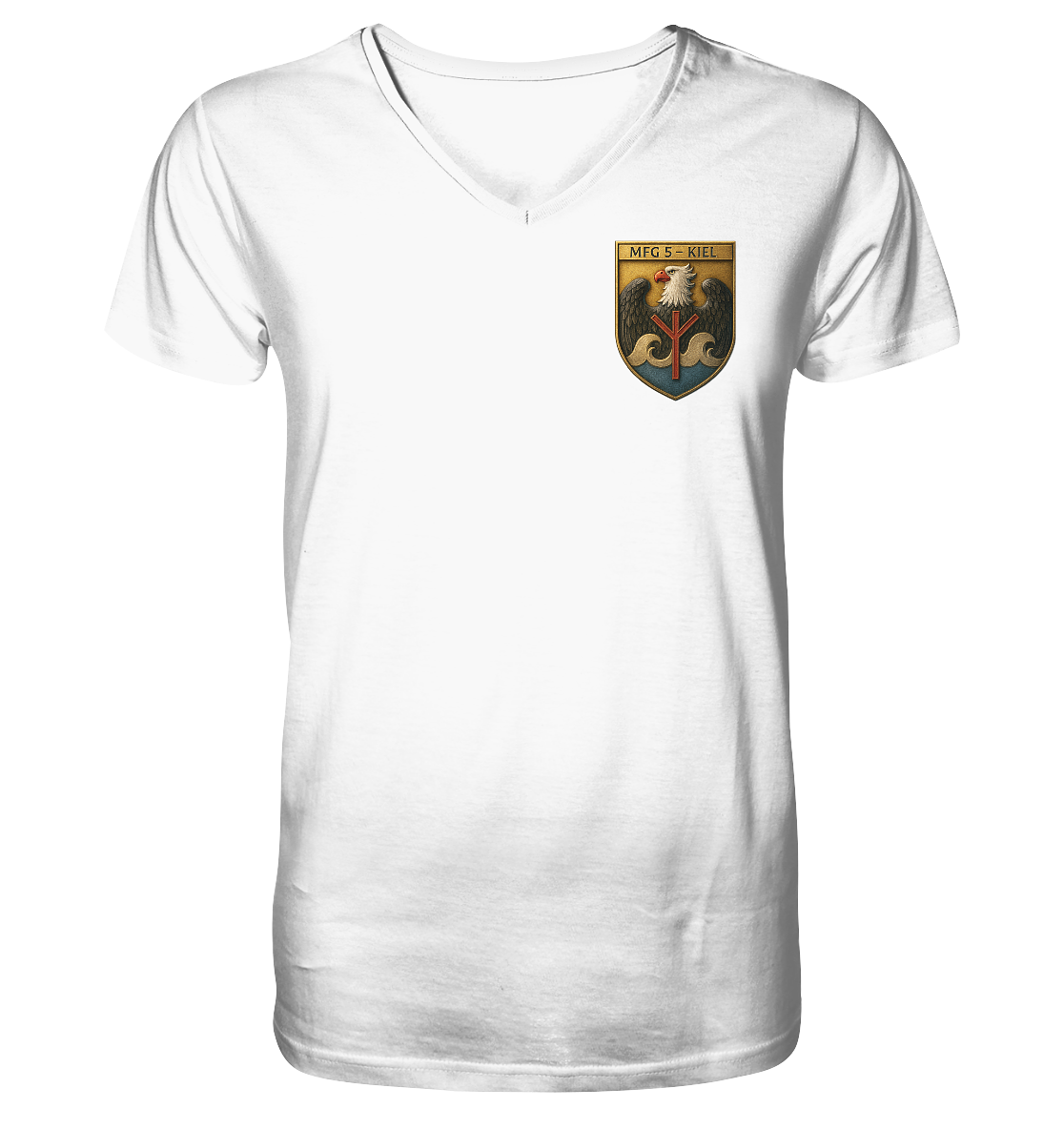 Wappen MFG5 - KIEL - Metalleffekt - V-Neck Shirt