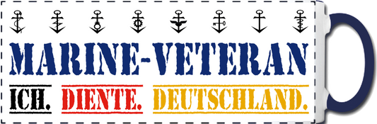 Kaffeebecher "Ich. Diente. Deutschland." weiss/blau 330 ml