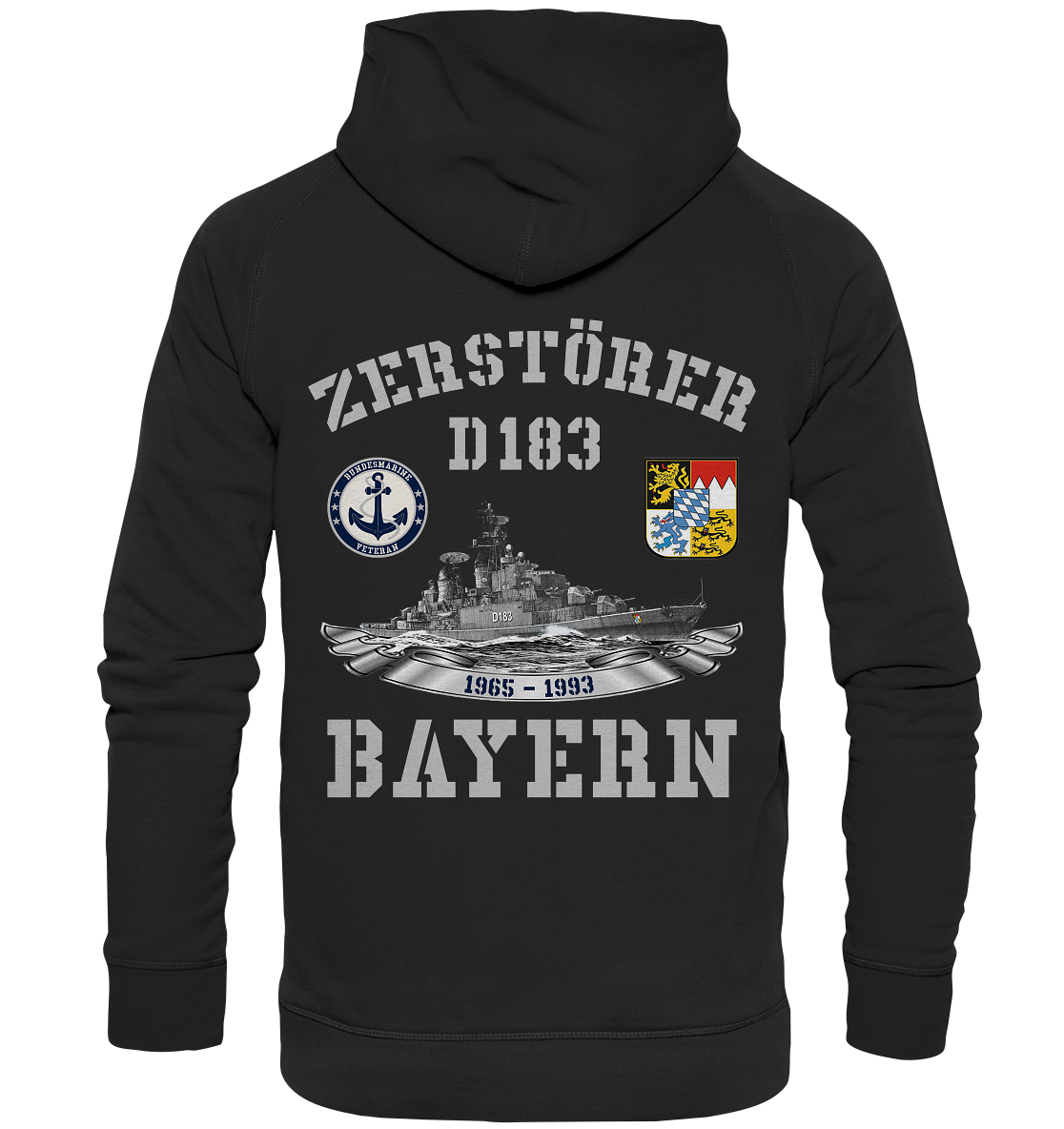 2. ZG Zerstörer D183 BAYERN; beidseitiger Druck - Basic Unisex Hoodie