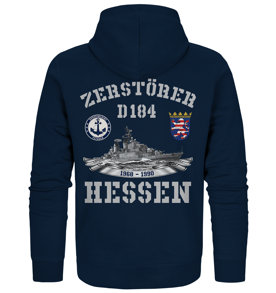 2. ZG Zerstörer D184 HESSEN; beidseitiger Druck - Organic Kapuzenjacke