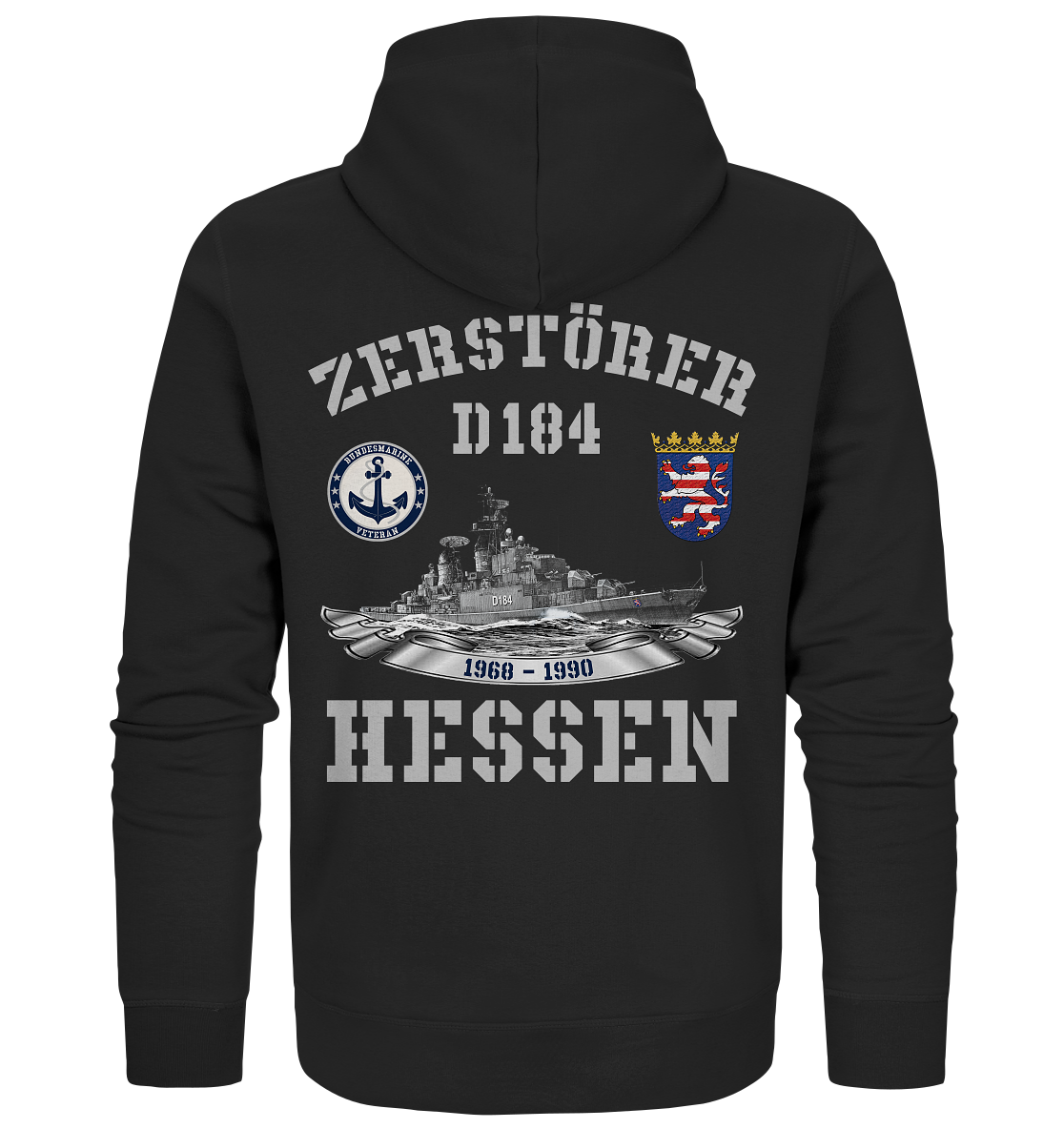 2. ZG Zerstörer D184 HESSEN; beidseitiger Druck - Organic Kapuzenjacke