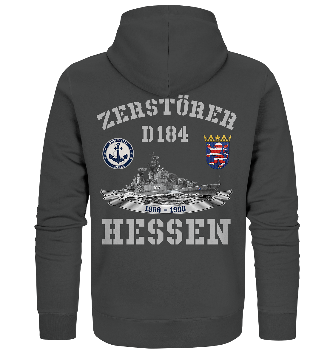 2. ZG Zerstörer D184 HESSEN; beidseitiger Druck - Organic Kapuzenjacke