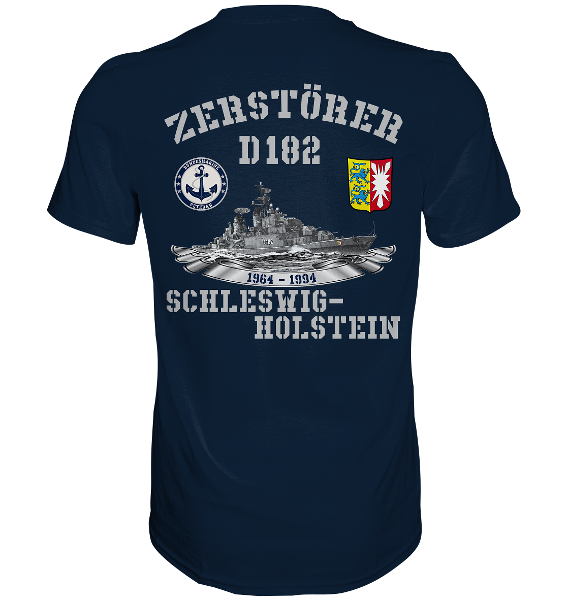 2. ZG Zerstörer D182 SCHLESWIG-HOLSTEIN; beidseitiger Druck - Premium Shirt