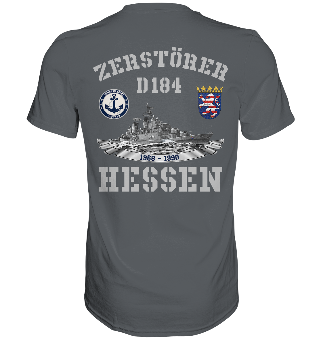 2. ZG Zerstörer D184 HESSEN; beidseitiger Druck - Premium Shirt