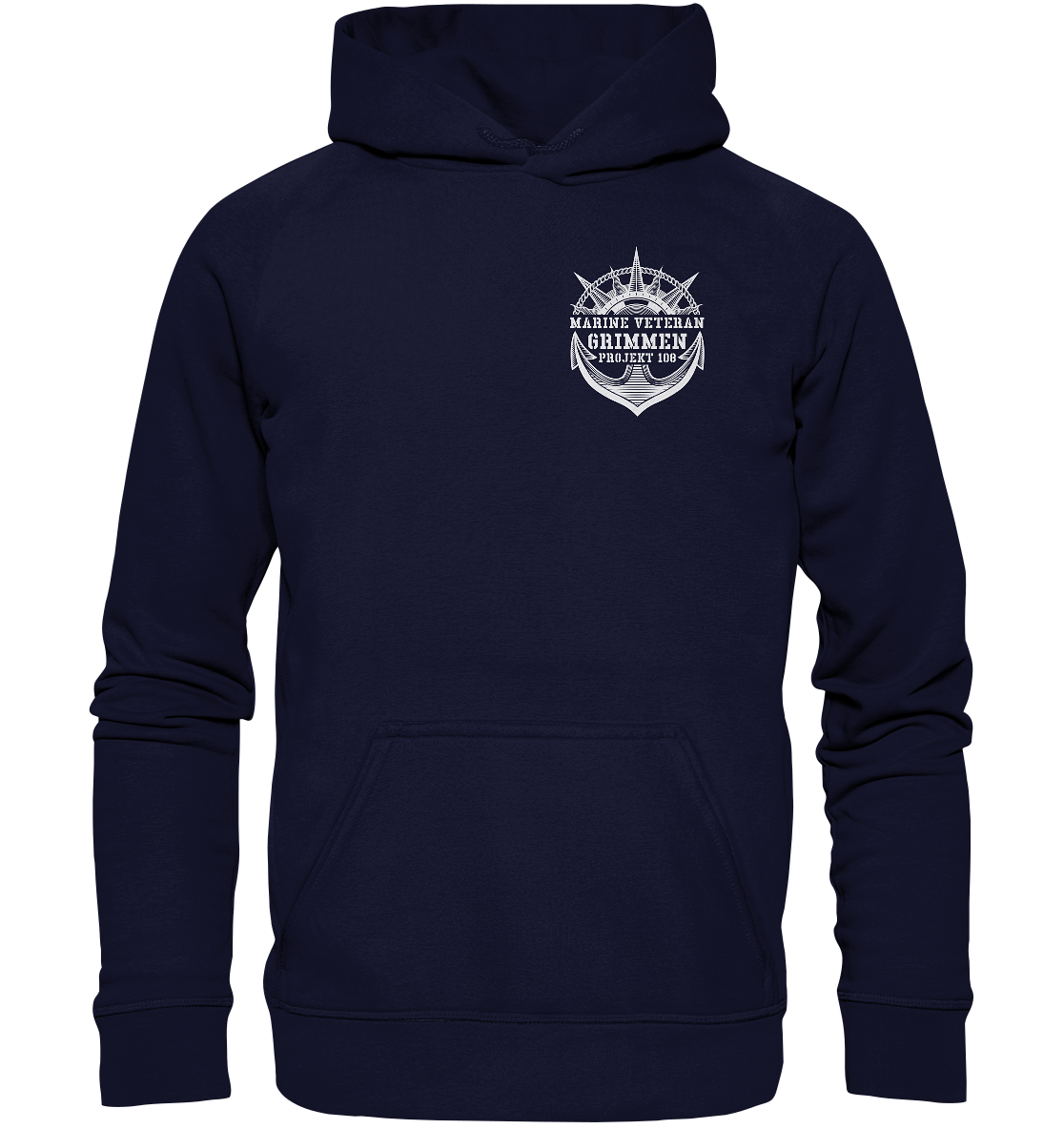 Projekt 108 GRIMMEN Marine Veteran Brustlogo - Basic Unisex Hoodie