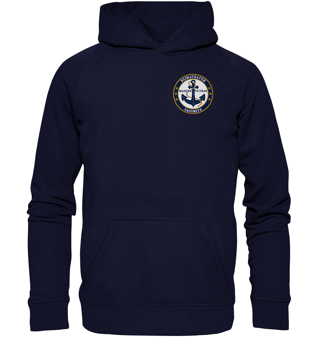 Marine Veteran Heimathafen SASSNITZ Brustlogo - Basic Unisex Hoodie