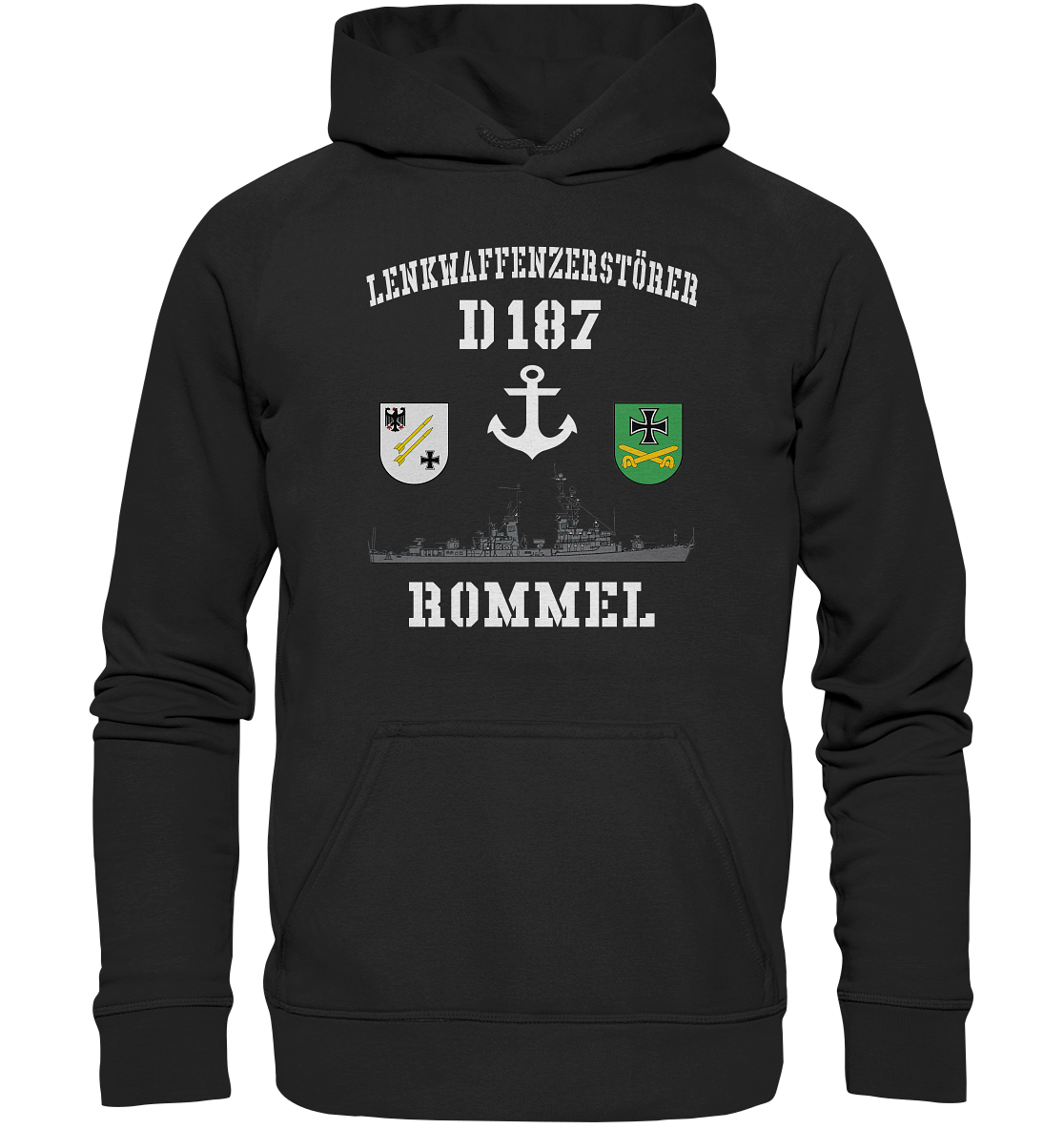 Lenkwaffenzerstörer D187 ROMMEL Anker - Basic Unisex Hoodie