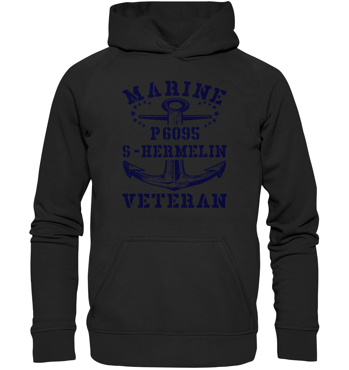 P6095 S-HERMELIN Marine Veteran - Basic Unisex Hoodie