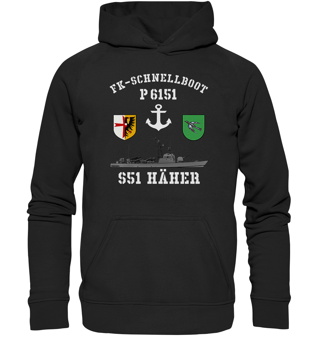 FK-Schnellboot P6151 HÄHER Anker - Basic Unisex Hoodie