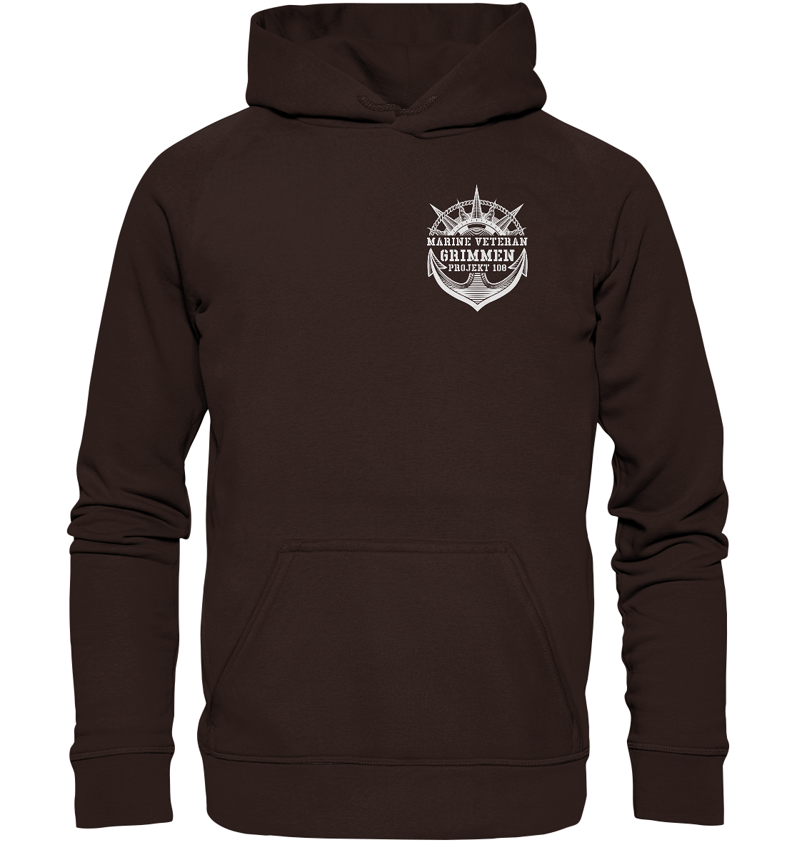 Projekt 108 GRIMMEN Marine Veteran Brustlogo - Basic Unisex Hoodie