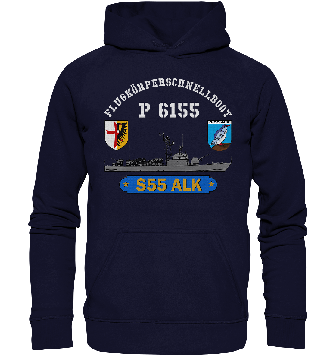 S55 ALK mit Bootswappen - Basic Unisex Hoodie XL