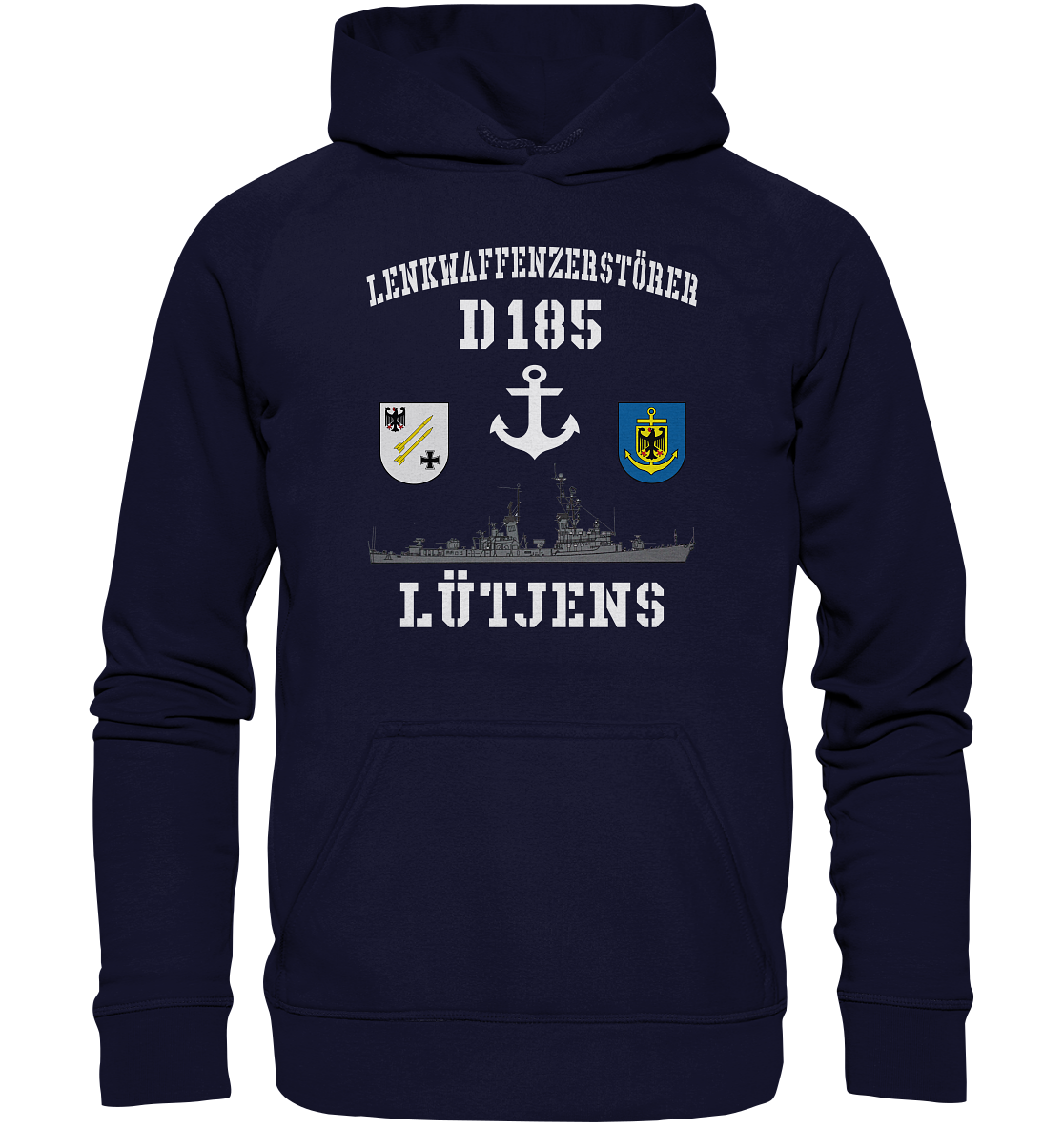 Lenkwaffenzerstörer D185 LÜTJENS Anker - Basic Unisex Hoodie XL