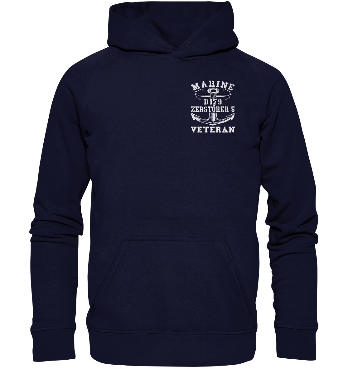 D179 ZERSTÖRER 5 Marine Veteran Brustlogo - Basic Unisex Hoodie XL