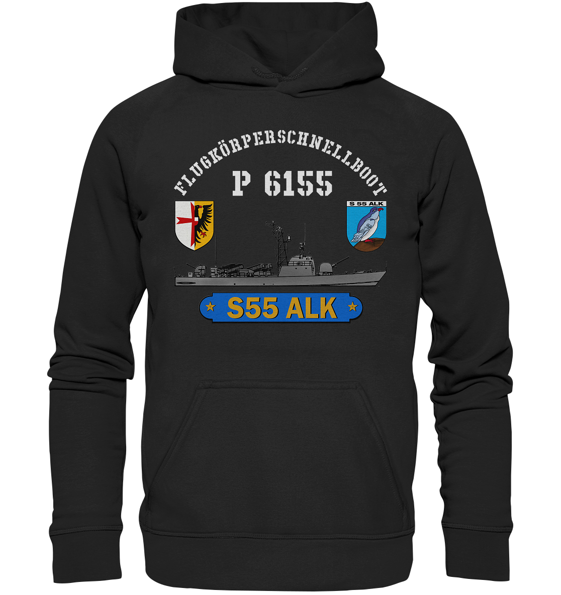 S55 ALK mit Bootswappen - Basic Unisex Hoodie XL