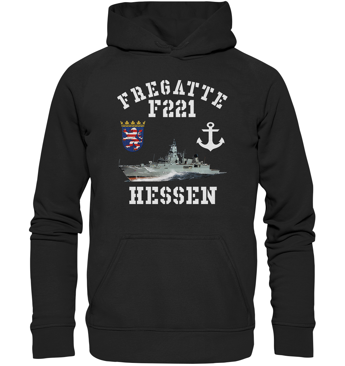 Fregatte F221 HESSEN Anker - Basic Unisex Hoodie XL