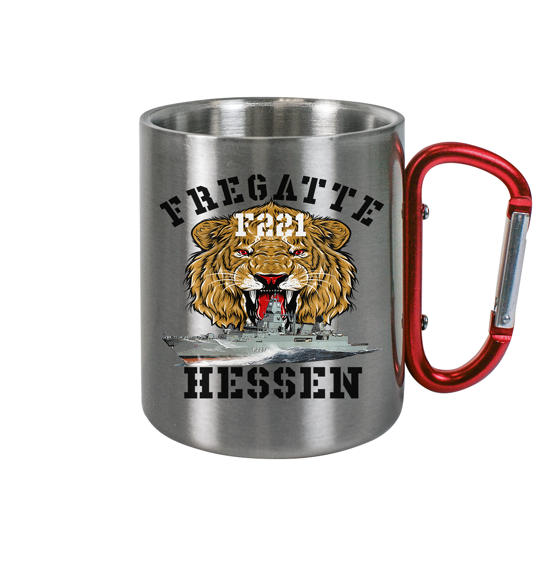 Fregatte F221 HESSEN Löwe - Edelstahl Tasse