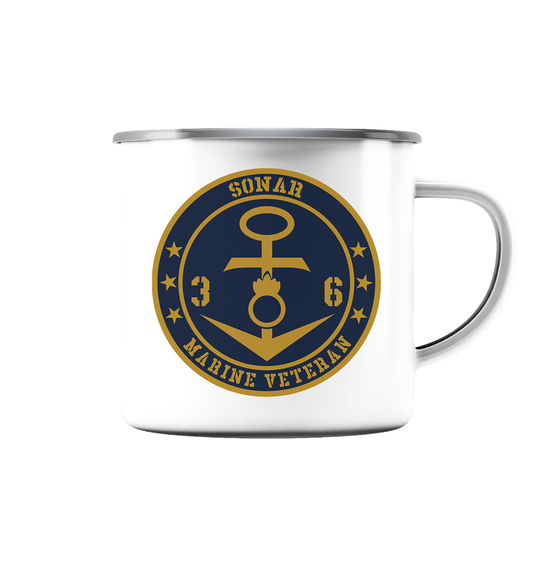 Marine Veteran 36er SONAR - Emaille Tasse (Silber)