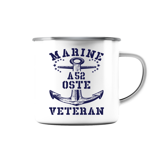 FD-Boot A52 OSTE Marine Veteran - Emaille Tasse (Silber)
