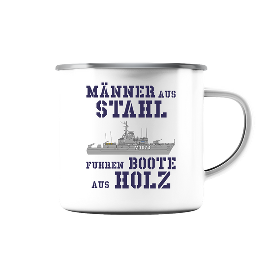 Männer aus Stahl...  HL-Boot M1073 SCHLESWIG - Emaille Tasse (Silber)