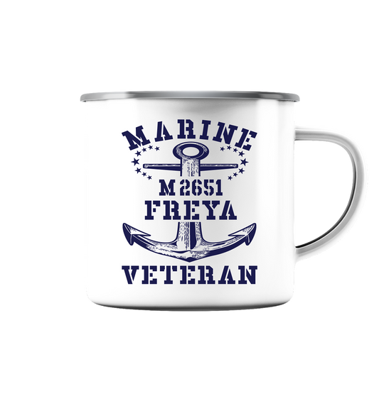 BiMi M2651 FREYA Marine Veteran - Emaille Tasse (Silber)