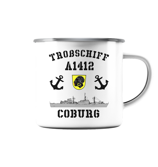 Troßschiff A1412 COBURG - Emaille Tasse (Silber)