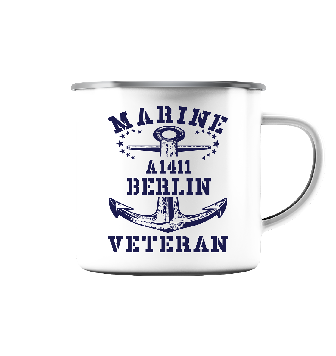 EGV A1411 BERLIN Marine Veteran - Emaille Tasse (Silber)